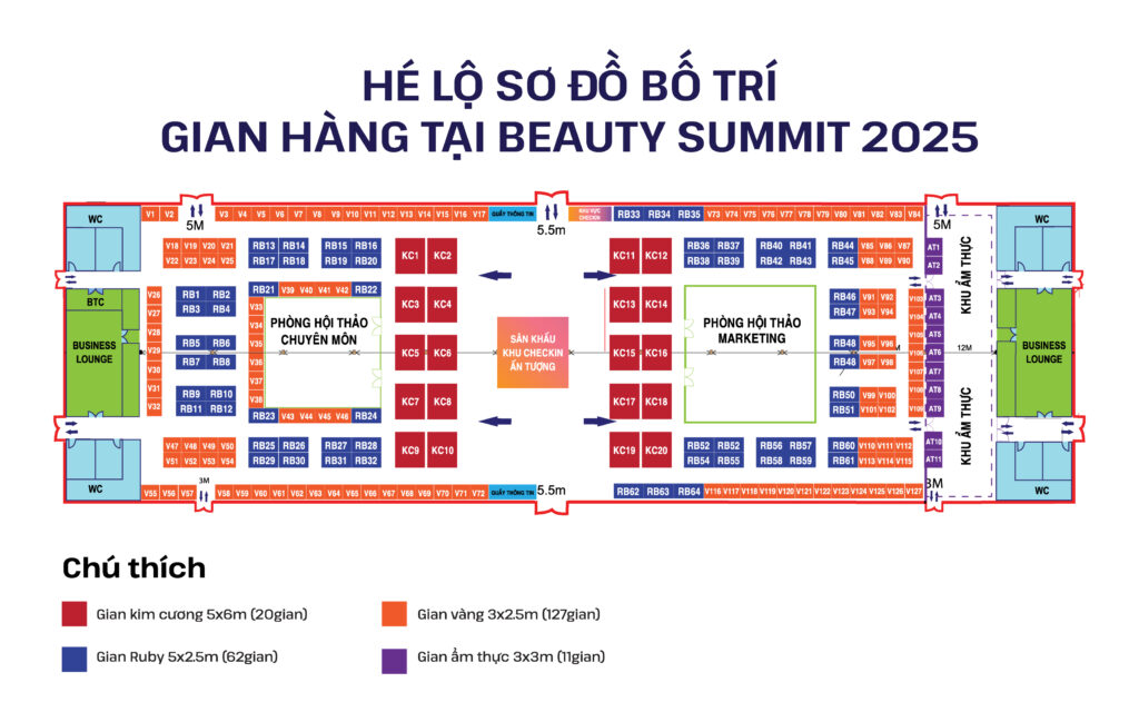 Sơ đồ gian hàng tại Beauty Summit 2025 Sơ đồ gian hàng tại Beauty Summit 2025