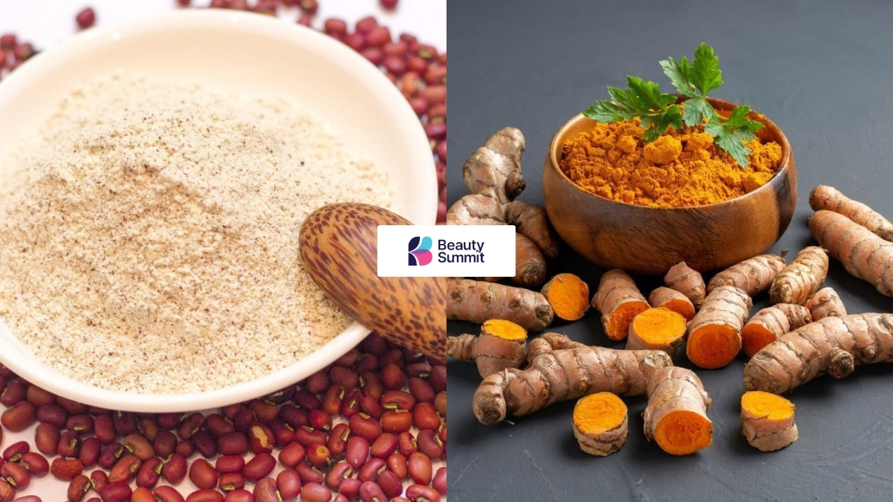 Đắp mặt nạ đậu đỏ với nghệ