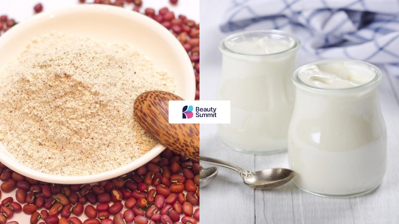 Đắp mặt nạ đậu đỏ với sữa chua