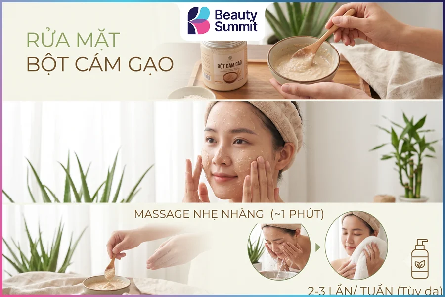Bột cám gạo có tác dụng gì? Có làm trắng da được không? 10 Rửa mặt bằng bột cám gạo giúp làm trắng da