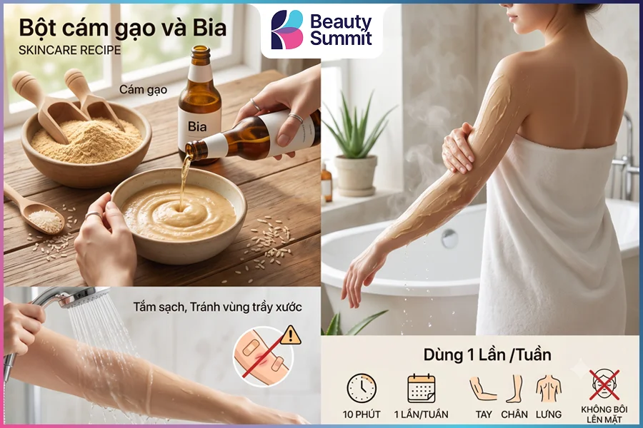 Bột cám gạo có tác dụng gì? Có làm trắng da được không? 11 Tắm trắng toàn thân bằng cám gạo và bia