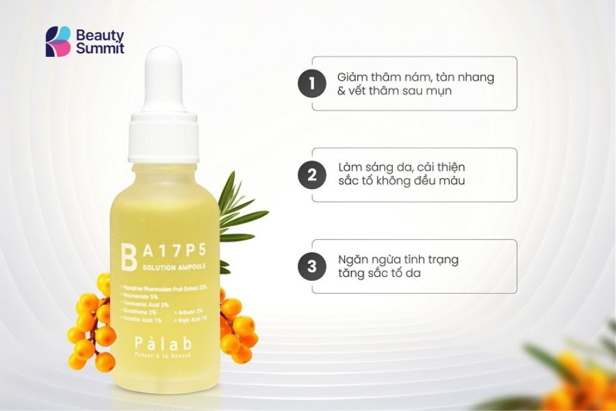 TOP 5 Loại Serum dưỡng trắng da, mờ thâm Tốt & An toàn 3 serum trắng da PALAB B A17P5 Solution Ampoule