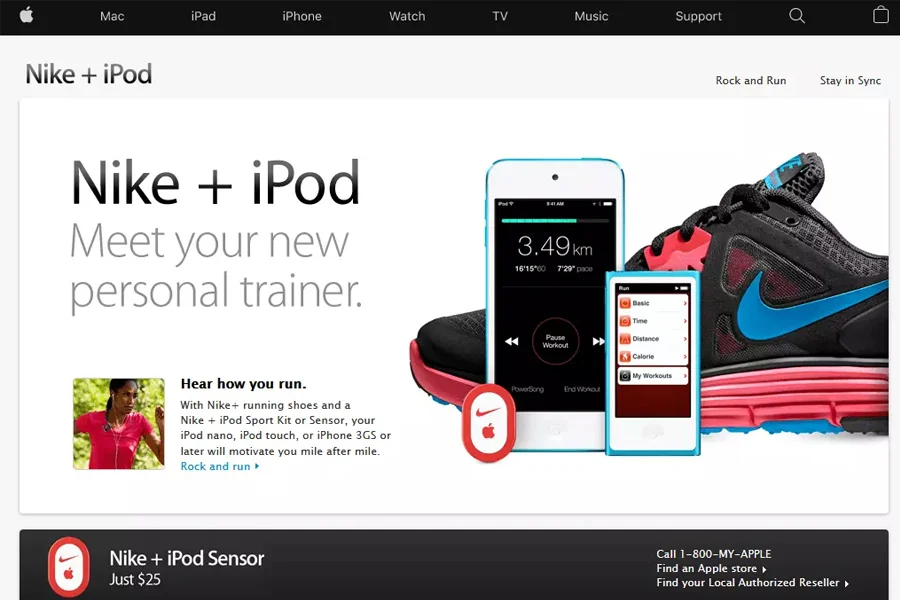 nike v&agrave; ipod hợp t&aacute;c thương hiệu co branding