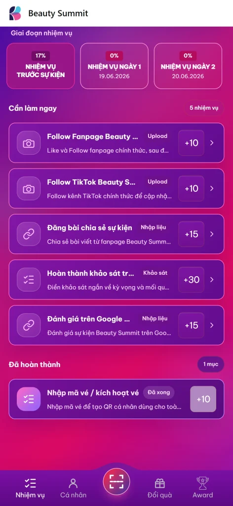 Chọn nhiệm vụ cần làm