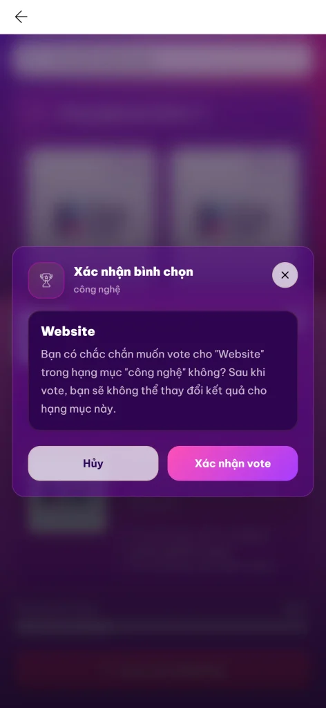 Xác nhận bình chọn