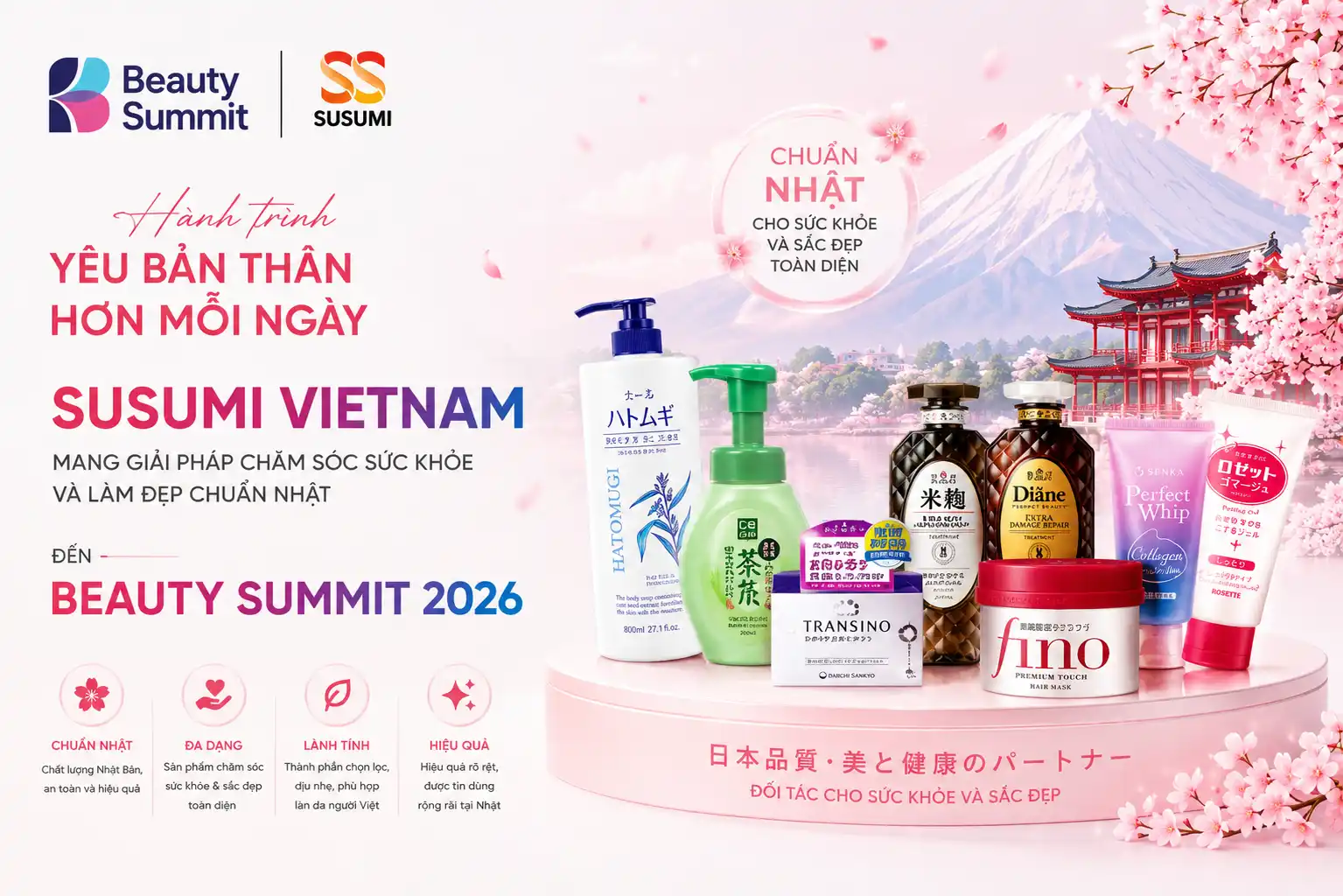 Susumi VietNam mang giải pháp chăm sóc sức khỏe và làm đẹp chuẩn nhật đến Beauty Summit 2026