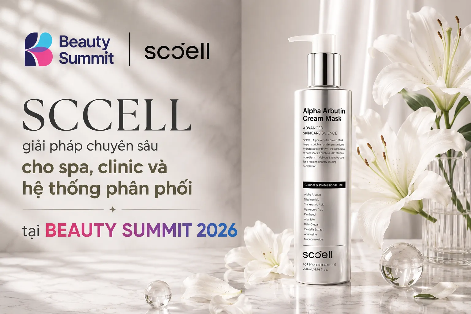 SCCELL – giải pháp chuyên sâu cho spa, clinic và hệ thống phân phối tại Beauty Summit 2026