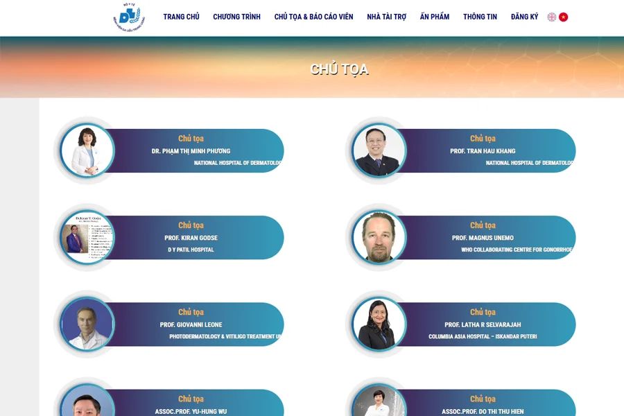 Hội nghị da liễu RCD – ANCD – CIDV 2026: Lịch trình, diễn giả và hướng dẫn đăng ký 9 Diễn giả và chuyên gia tham dự hội nghị